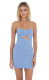 Strapless Cutout Bodycon Dress in Blue