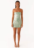 Moorey Beaded Mini Dress Sage