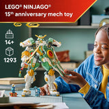 LEGO NINJAGO Lloyds Titan Mech 15th Anniversary Building Toy Collectible Mech Set for Boys Girls Ages 14 Display as Bedroom Decor Gift for Birthdays 71860