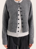 Dark Grey Double Layer Knitted Cardigan