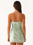 Moorey Beaded Mini Dress Sage