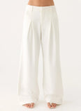 Sora Low Rise Pant White