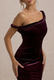 Neeka Port Velvet Twisted Asymmetric Maxi Dress
