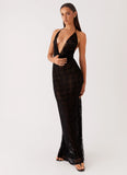 Champagne Coastline Maxi Dress Black
