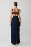 Amila Denim Cupped Maxi Dress Indigo Blue