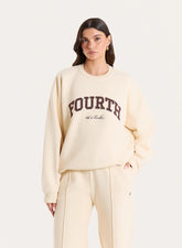 Cream Fourth Branded Oversized Sweatshirt