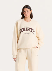 Cream Fourth Branded Oversized Sweatshirt