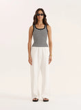 Black And White Stripe Knitted 4th Vest Top