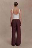 Janayia Cotton Wide Leg Pants Dark Espresso