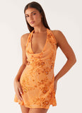 Cinzia Beaded Mini Dress Orange