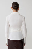 Eugenia Wrap Cotton Shirt White