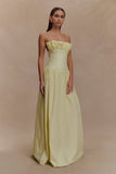 Janis Cotton Frill Maxi Dress Lemon