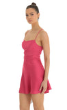 Satin A Line Dress in Pink