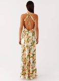 Damali Satin Maxi Dress Floral Print