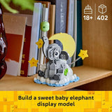 LEGO Baby Elephant in the Sky Building Set for Adults Ages 18 Nursery Decor for New Parents Gift for Baby Showers for a Boy or Girl 40814