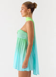 Calantha Scarf Mini Dress Sea Ombre
