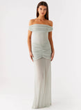 Eyllin Off Shoulder Maxi Dress Sage