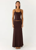 Like A Flower Maxi Skirt Chocolate