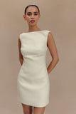 Angela Textured Boucle Mini Dress Ivory