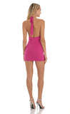 Rhinestone Halter Dress in Pink