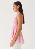 Put It Straight Beaded Sequin Top Baby Pink