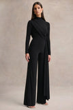 Havenna Black High Neck Jumpsuit