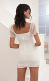 Puff Sleeve Dress in White