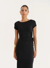 Black Jersey Cut Out Maxi Dress