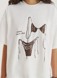Cream Bikini Graphic Oversized T Shirt