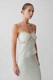 Nina Satin And Lace Camisole Sage