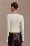Kaylen Knit Long Sleeve Top Ivory