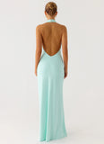 Mougleta Backless Maxi Dress Aqua