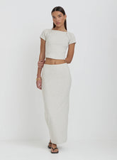 Grey Jersey Bodycon Maxi Skirt