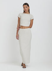 Grey Jersey Bodycon Maxi Skirt