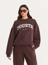 Chocolate Fourth Branded Oversized Sweatshirt