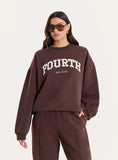 Chocolate Fourth Branded Oversized Sweatshirt
