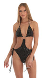Sequin O Ring Monokini in Black