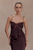 Nina Satin And Lace Camisole Chocolate
