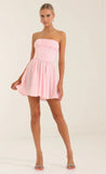 Glinda Crepe Corset Dress in Pink
