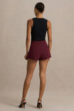Lina Burgundy Tailored Shorts
