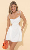 Open Back Dress in White