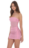 Rhinestone Strapless Bodycon Dress in Pink