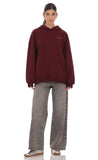 Oversized Lucy Hoodie in Burgundy