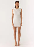 Tuscan Glow Chiffon Mini Dress Ivory