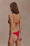 Tyler Bikini Top With Hardware Red