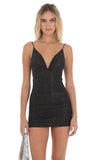 Shimmer Bodycon Dress in Black