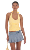 Dotted Halter Top in Yellow