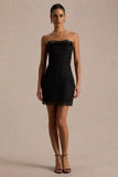 Kerry Black Lace Bandeau Mini Dress With Bow Detail