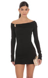 Charmed Off Shoulder Dress in Black