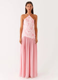 Janelle Beaded Maxi Dress Pink